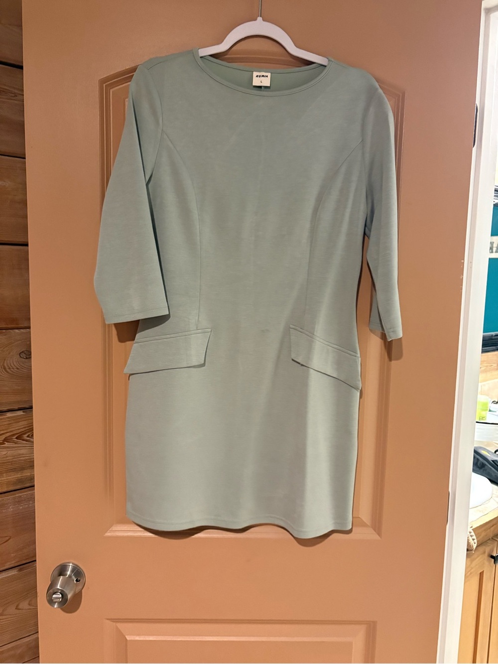 Rumia Women’s Sage Green Ponte Sheath Dress